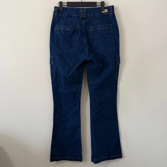 PAIGE Dion High Rise Bootcut Cargo Jeans in Gracielou Size 29